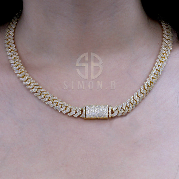 21 Carats F-VS Cuban Link Diamond Chain Necklace 116 Grams Solid 14k Gold - simonbjewels.co