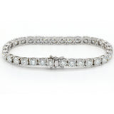 17.80 ctw Round Brilliant Diamond Eternity Tennis Bracelet Set In 14k White Gold - simonbjewels.co