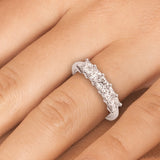 1.00 Ctw 5 Stone Princess-cut Diamond Wedding Band Anniversary Ring Set In 14k White Gold - simonbjewels.co