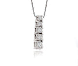 Diamond Teardrop Necklace Pendant 14K White Gold 0.75CT. G, color SI clarity - simonbjewels.co