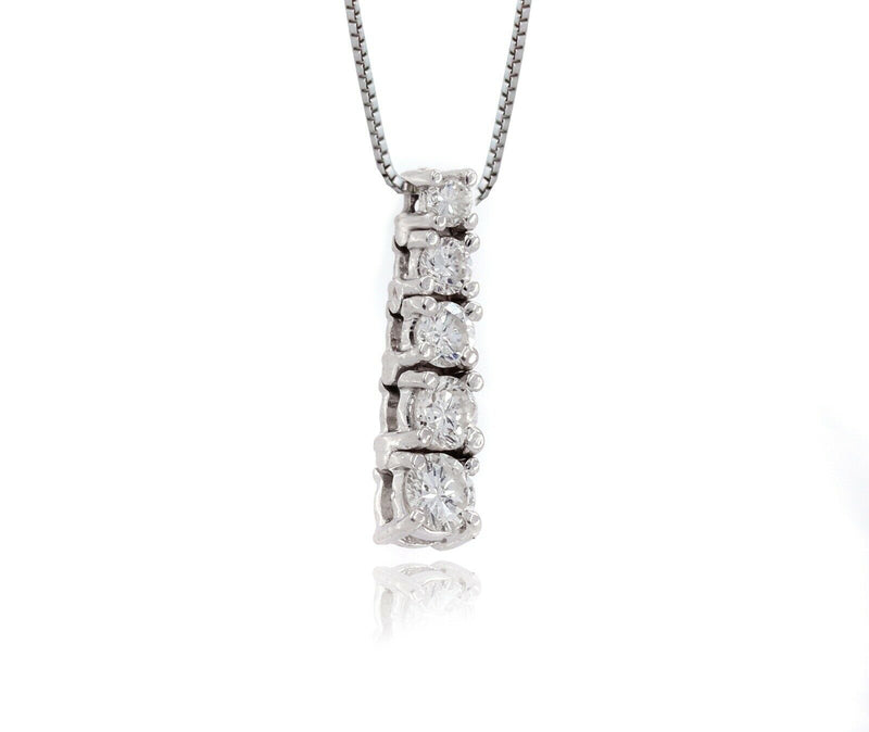 Diamond Teardrop Necklace Pendant 14K White Gold 0.75CT. G, color SI clarity - simonbjewels.co