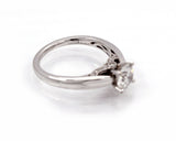 Tolkowsky 1.03CT Round Diamond Certified Engagement Ring in 14k White Gold - simonbjewels.co