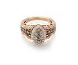 LeVian 14K Rose Gold 1.25 ct tw Chocolate & Vanilla Diamond Ring - simonbjewels.co