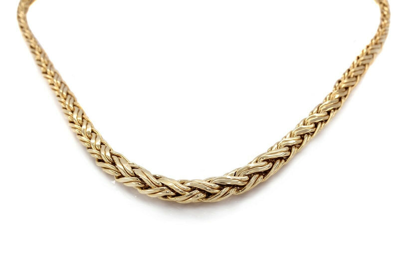 Tiffany & Co. 18k Yellow Gold Woven Braided Choker Necklace 16'' - simonbjewels.co