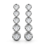 0.70 carat Round Diamond Tear Drop earrings set in 14K White Gold - simonbjewels.co