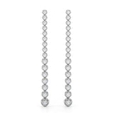 2.25 carat Round Diamond Long Tear Drop earrings set in 14K White Gold - simonbjewels.co