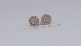 2.35 ctw Round Diamond Cluster Flower Earrings in 14k Rose Gold