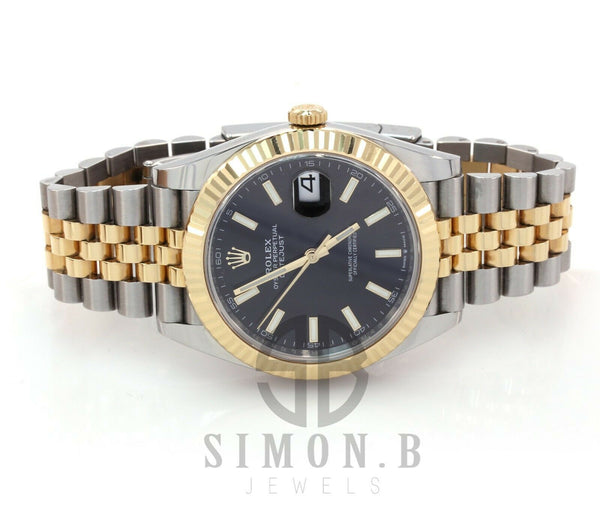 Rolex Datejust 41 Yellow Gold/Steel Black Index Dial Jubilee Bracelet 126333 - simonbjewels.co