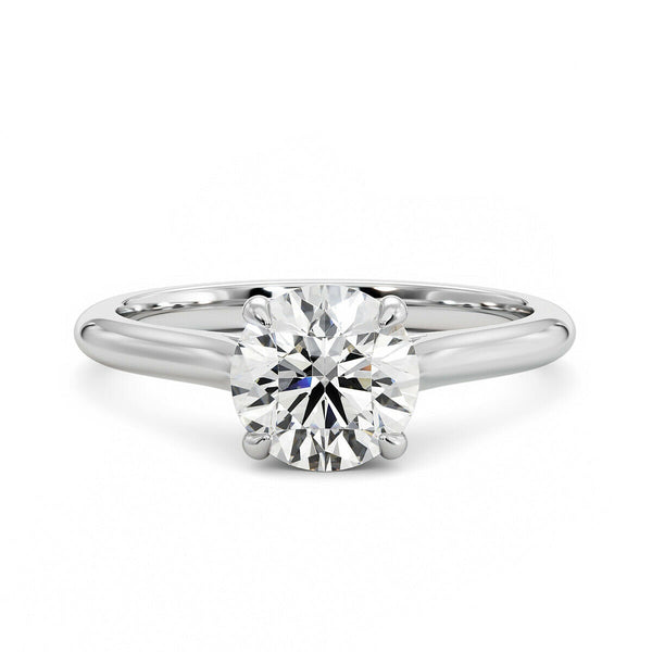 1CT. GIA Certified Solitaire Round Diamond Engagement Ring in 14K White Gold - simonbjewels.co