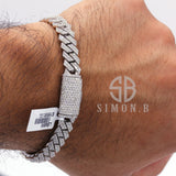 6 Carat F-VS Diamond Cuban Link Bracelet 50 Grams 14k White Gold - simonbjewels.co