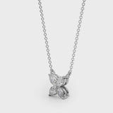 1.25 Carat Marquise cut Diamond Flower pendant Necklace in 14k Gold