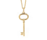 Tiffany & Co. Oval Key Charm Pendant 18k 750 Yellow Gold 18'' - simonbjewels.co