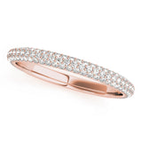 0.50 carat Round cut Micropavé  Diamond Wedding Band Anniversary Ring Set In 14k White Gold - simonbjewels.co