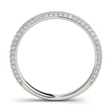 0.50 carat Round cut Micropavé  Diamond Wedding Band Anniversary Ring Set In 14k White Gold - simonbjewels.co