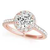 1.25 ct tw Round cut Diamond Halo Engagement Ring Setting (1/3 ct tw) In 18k White Gold - simonbjewels.co