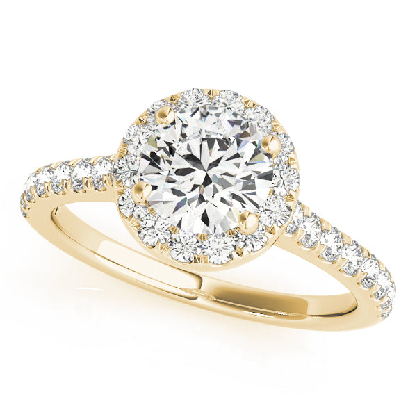 1.25 ct tw Round cut Diamond Halo Engagement Ring Setting (1/3 ct tw) In 18k White Gold - simonbjewels.co