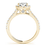 1.25 ct tw Round cut Diamond Halo Engagement Ring Setting (1/3 ct tw) In 18k White Gold - simonbjewels.co