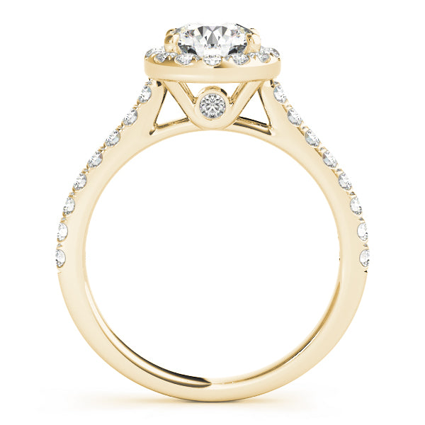 1.25 ct tw Round cut Diamond Halo Engagement Ring Setting (1/3 ct tw) In 18k White Gold - simonbjewels.co