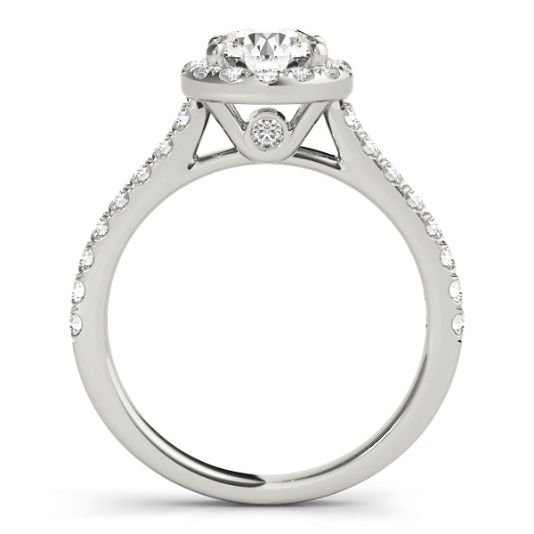 1.25 ct tw Round cut Diamond Halo Engagement Ring Setting (1/3 ct tw) In 18k White Gold - simonbjewels.co