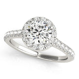 1.25 ct tw Round cut Diamond Halo Engagement Ring Setting (1/3 ct tw) In 18k White Gold - simonbjewels.co