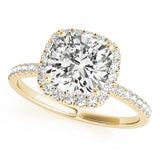 2.00 ct tw Cushion cut Diamond Halo Engagement Ring Setting (1/3 ct tw) In 18k White Gold - simonbjewels.co