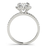 2.00 ct tw Cushion cut Diamond Halo Engagement Ring Setting (1/3 ct tw) In 18k White Gold - simonbjewels.co