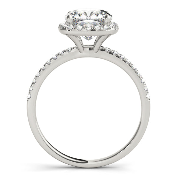 2.00 ct tw Cushion cut Diamond Halo Engagement Ring Setting (1/3 ct tw) In 18k White Gold - simonbjewels.co