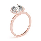 1.50 ct tw Cushion cut Diamond Halo Engagement Ring Setting (1/8 ct tw) In 18k White Gold - simonbjewels.co