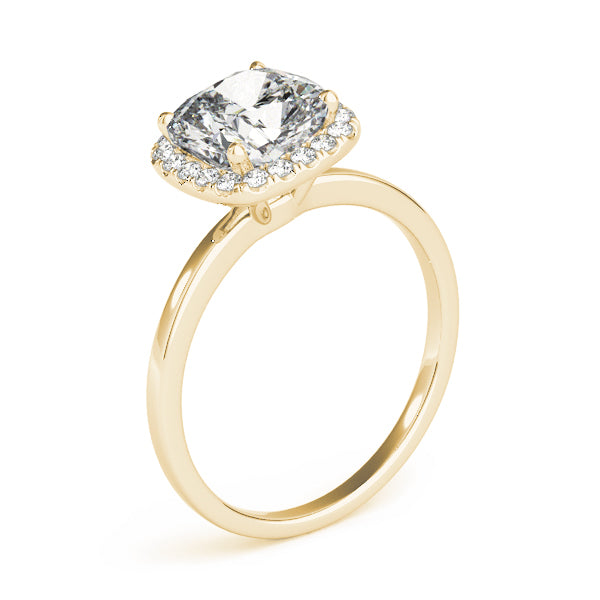 1.50 ct tw Cushion cut Diamond Halo Engagement Ring Setting (1/8 ct tw) In 18k White Gold - simonbjewels.co