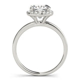 1.50 ct tw Cushion cut Diamond Halo Engagement Ring Setting (1/8 ct tw) In 18k White Gold - simonbjewels.co