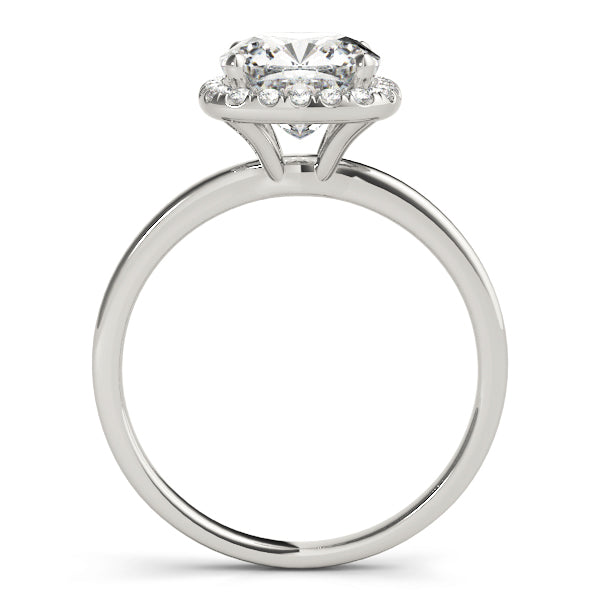 1.50 ct tw Cushion cut Diamond Halo Engagement Ring Setting (1/8 ct tw) In 18k White Gold - simonbjewels.co
