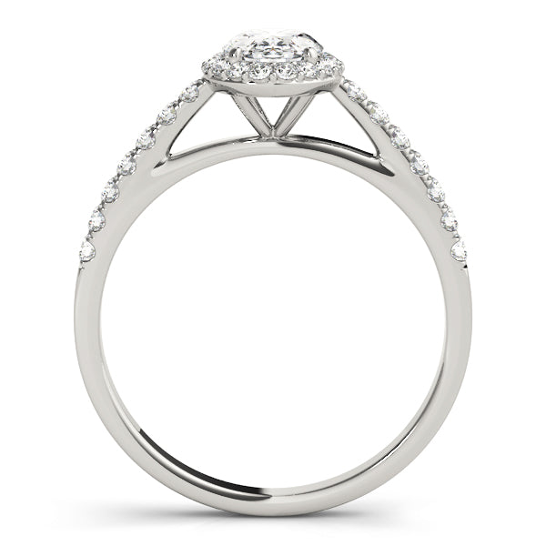 1 1/4 ct tw Oval cut Diamond Oval Engagement Ring in 18K White Gold - simonbjewels.co
