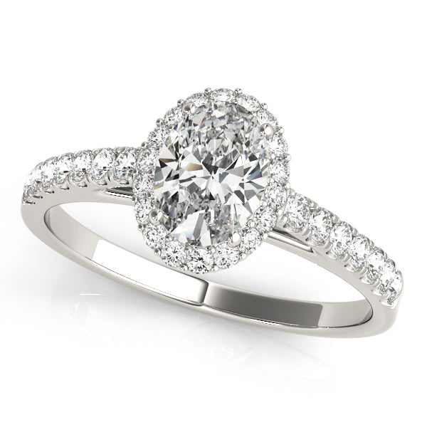 1 1/4 ct tw Oval cut Diamond Oval Engagement Ring in 18K White Gold - simonbjewels.co