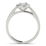 1.35 ct tw Cushion cut Halo Diamond Engagement Ring Setting (1/3 ct tw) In 18k White Gold - simonbjewels.co