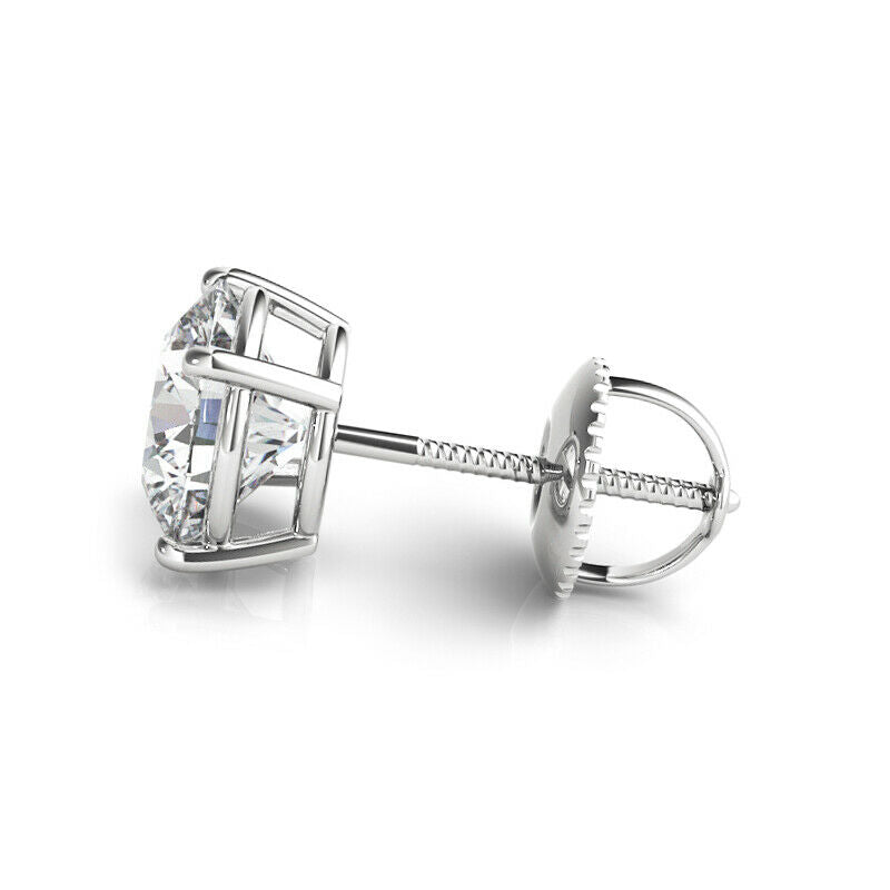 CERTIFIED 1.00ct 1ct ONE CARAT ROUND-CUT F/VS2 DIAMONDS 14K GOLD STUDS EARRINGS - simonbjewels.co