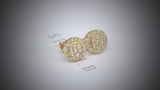 1.67 ctw Round Natural Diamond pave Cluster Earrings 14k Yellow Gold