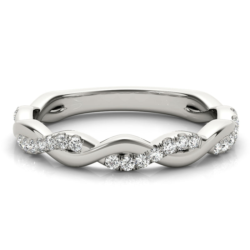 1/5 ct tw Round cut Diamond Infinity Wedding Band Ring Anniversary Ring 14k White Gold - simonbjewels.co