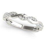 1/5 ct tw Round cut Diamond Infinity Wedding Band Ring Anniversary Ring 14k White Gold - simonbjewels.co