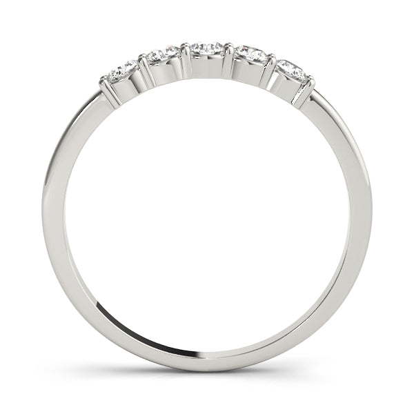 1/4 ct tw Round cut Diamond 5-Stone Wedding Band Ring Anniversary Ring 14k White Gold - simonbjewels.co