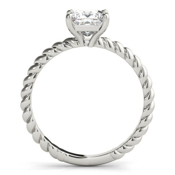 1 1/3 ct tw Princess cut Diamond Solitaire Twisted Engagement Ring Setting In 14k White Gold - simonbjewels.co