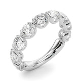 2.75 Carat Round cut 9 Stone U Prong Diamond Wedding Band Anniversary Ring Set In 14k White Gold - simonbjewels.co