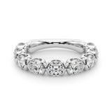 2.75 Carat Round cut 9 Stone U Prong Diamond Wedding Band Anniversary Ring Set In 14k White Gold - simonbjewels.co