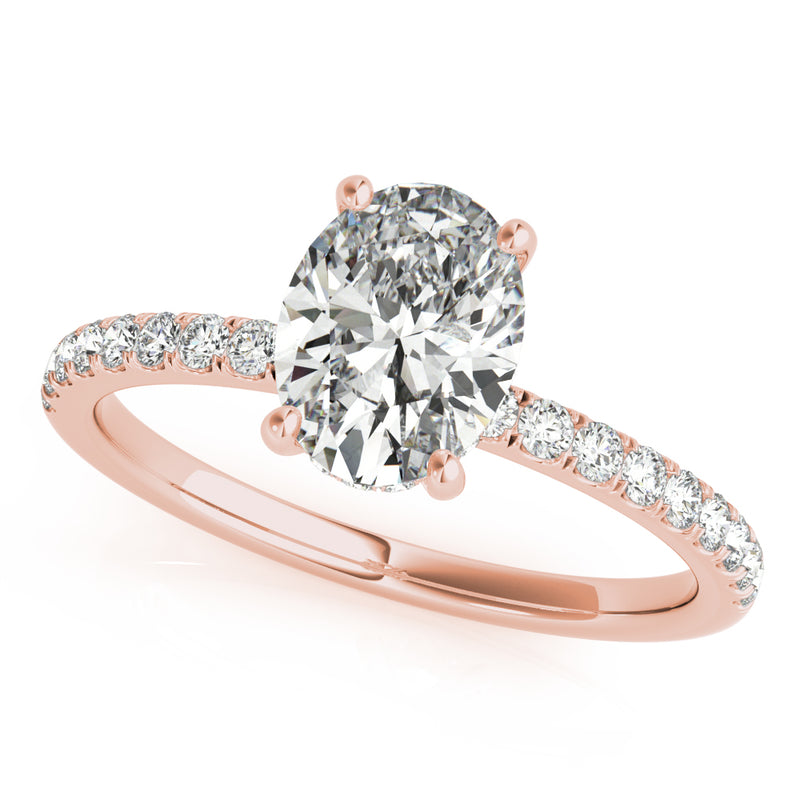 7/8 ct tw Oval cut Diamond Halo Petite Engagement Ring Setting (1/3 ct tw) In 18k White Gold - simonbjewels.co