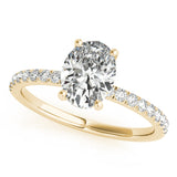 7/8 ct tw Oval cut Diamond Halo Petite Engagement Ring Setting (1/3 ct tw) In 18k White Gold - simonbjewels.co