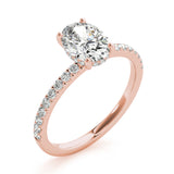 7/8 ct tw Oval cut Diamond Halo Petite Engagement Ring Setting (1/3 ct tw) In 18k White Gold - simonbjewels.co