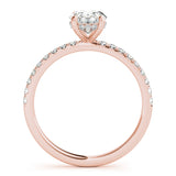 7/8 ct tw Oval cut Diamond Halo Petite Engagement Ring Setting (1/3 ct tw) In 18k White Gold - simonbjewels.co