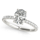 7/8 ct tw Oval cut Diamond Halo Petite Engagement Ring Setting (1/3 ct tw) In 18k White Gold - simonbjewels.co