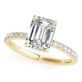 1.50 ct tw Emerald cut Diamond Hidden Halo Petite Engagement Ring Setting (1/4 ct tw) In 18k White Gold - simonbjewels.co