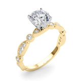 1.50 Carat Round Diamond Art Deco Engagement Ring Setting (0.25ctw) In 18k White Gold - simonbjewels.co