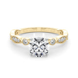 1.50 Carat Round Diamond Art Deco Engagement Ring Setting (0.25ctw) In 18k White Gold - simonbjewels.co